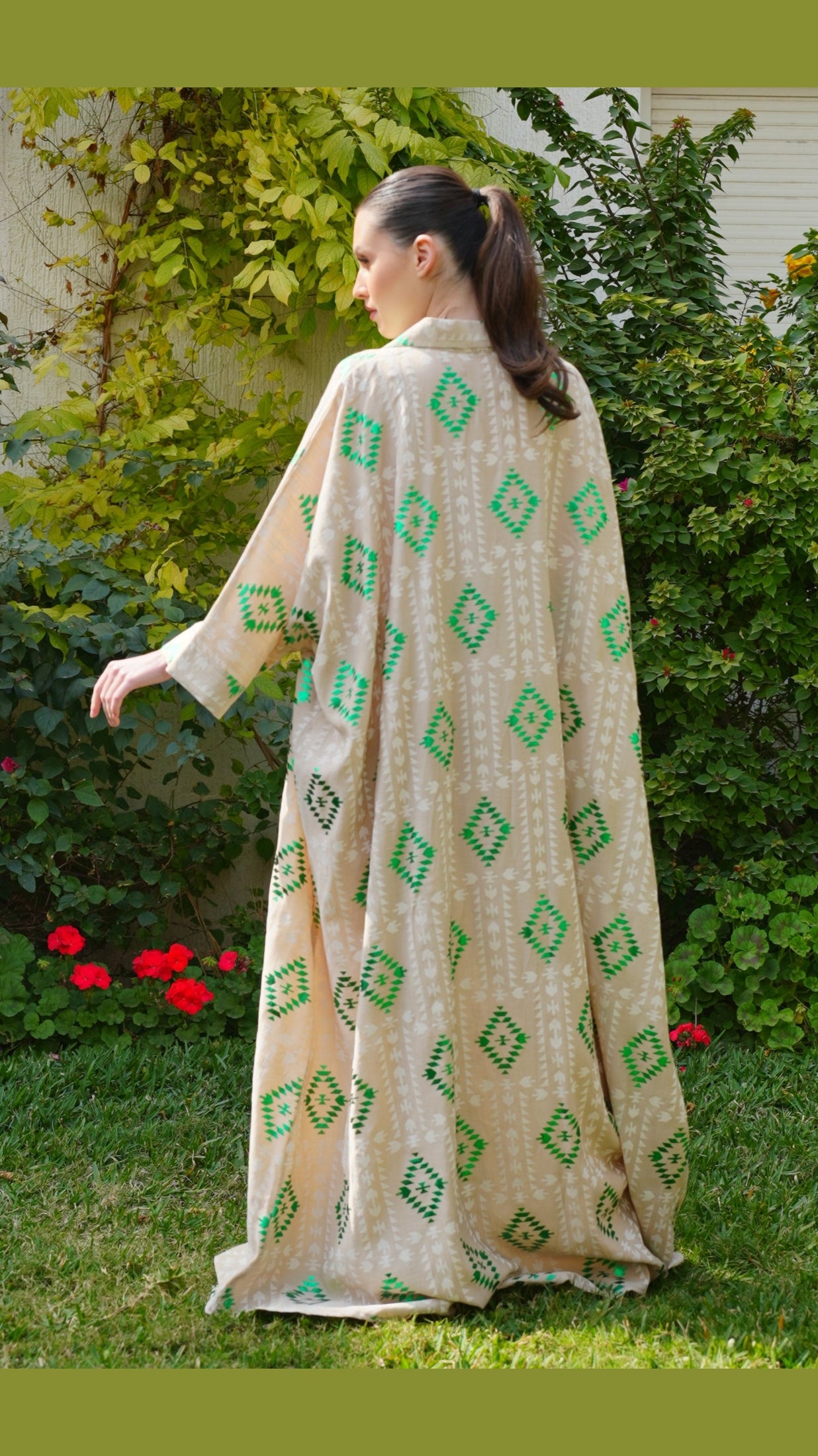 قفطان جميل وطويل بياقة قميص 6