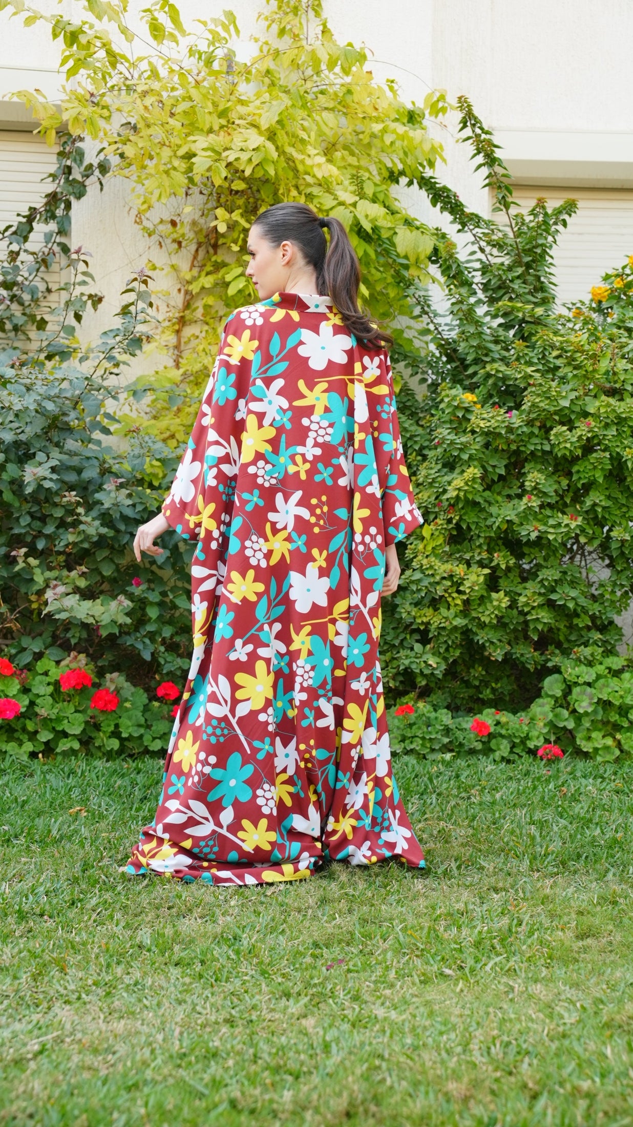 قفطان جميل وطويل بياقة قميص 64