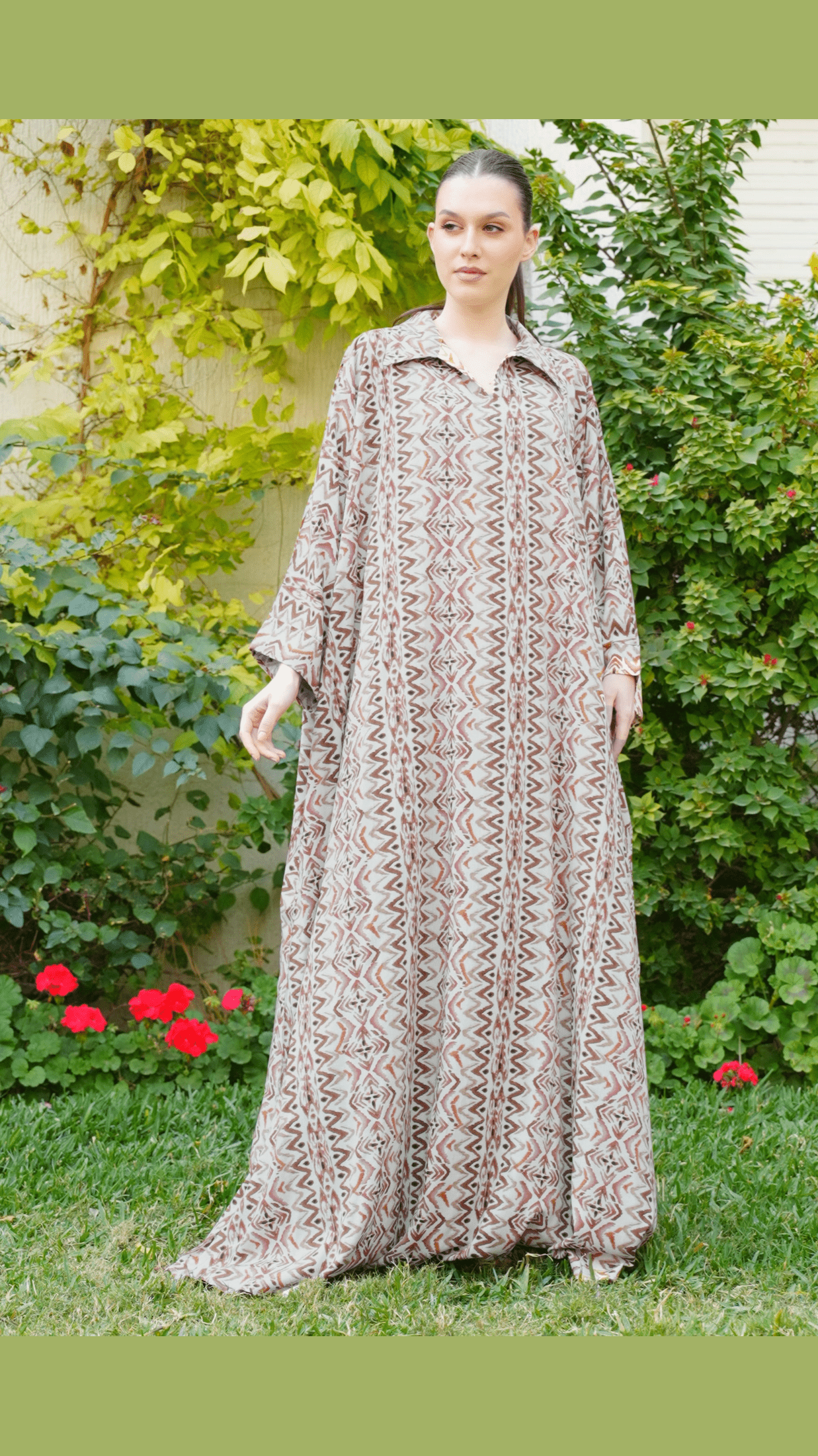 Shirt Collar Beautiful & Tall Kaftan 72 Dark