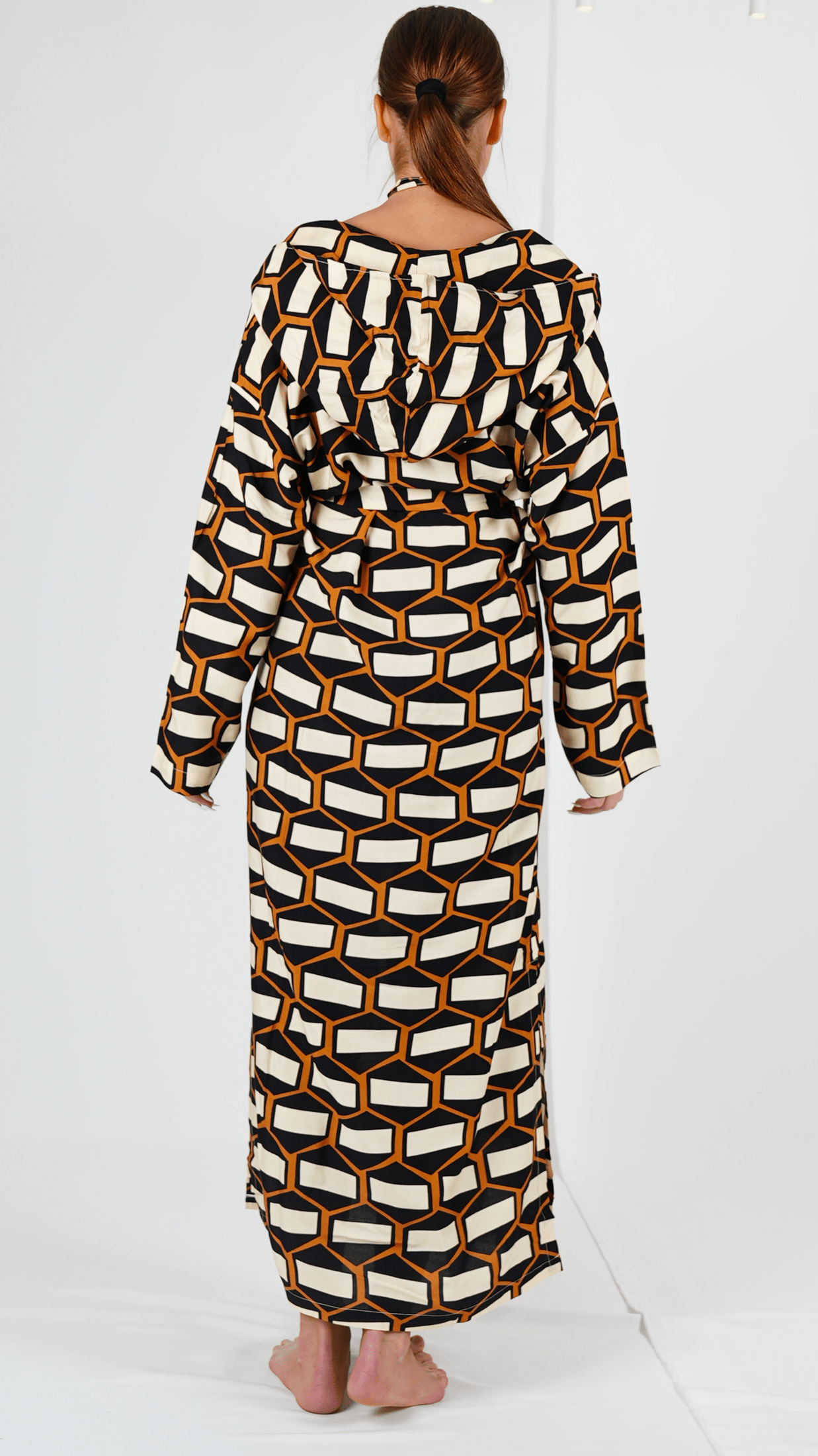 Geometric Chic Kaftan in Gold