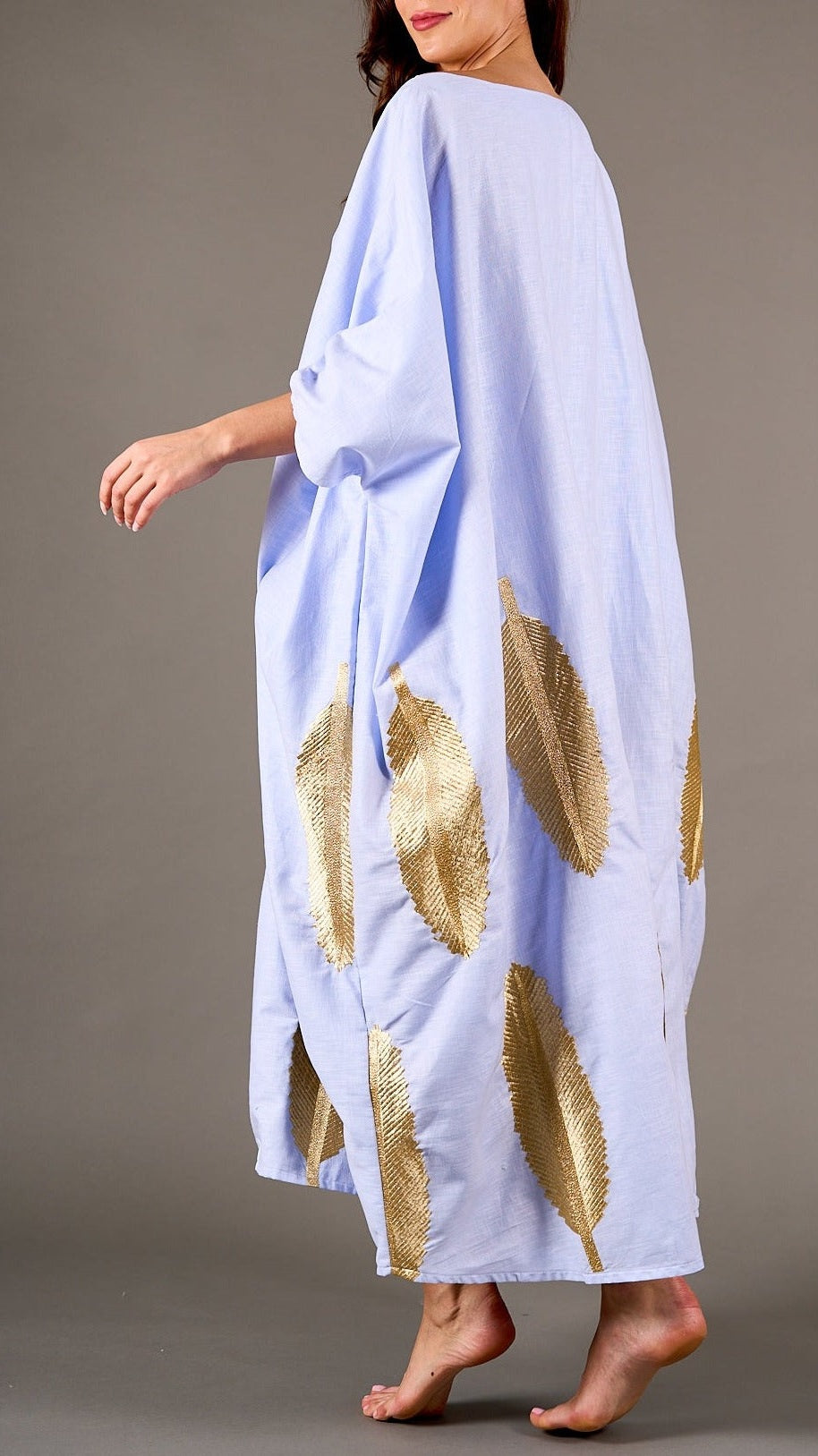 purple with gold embroidery