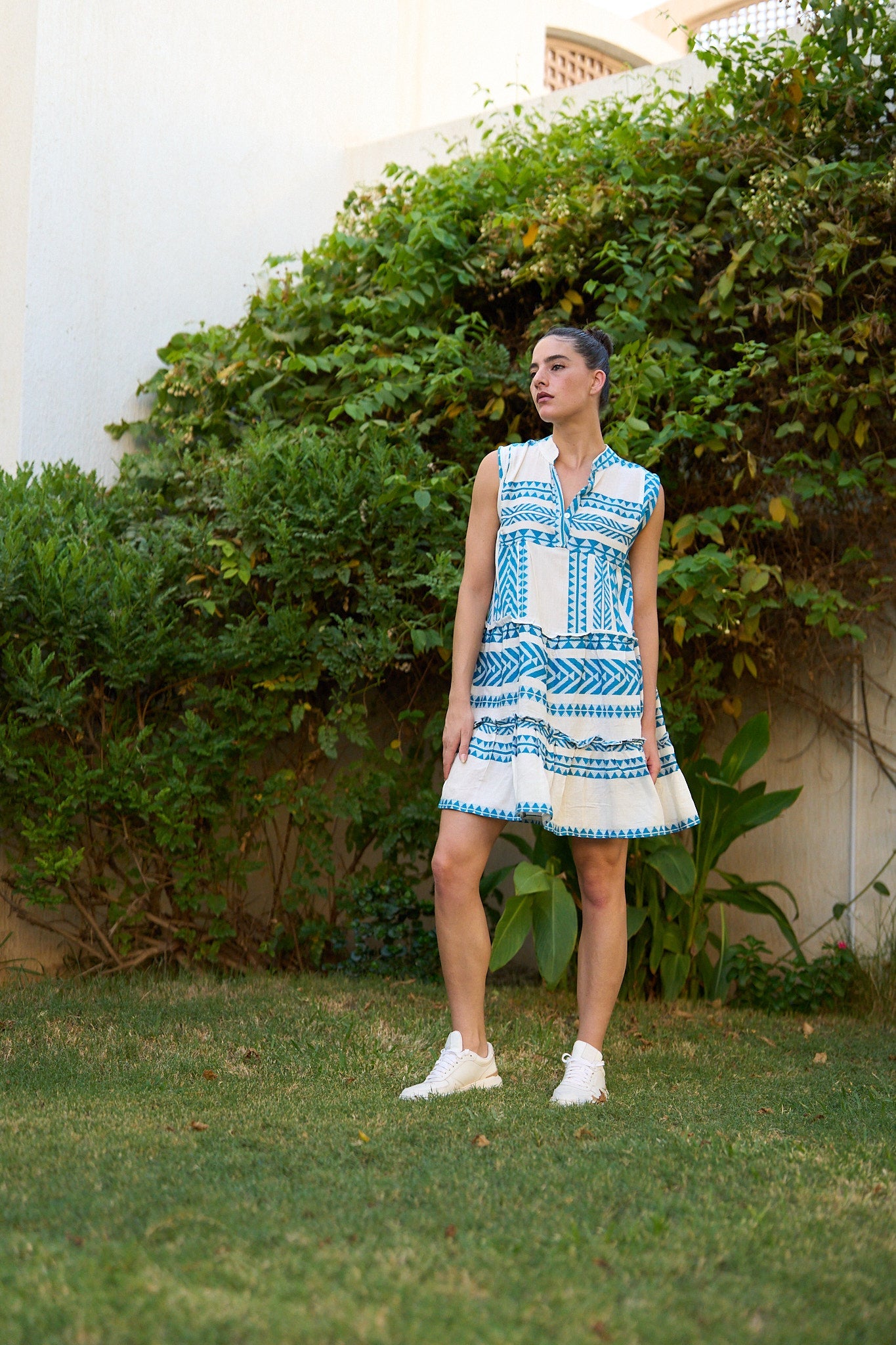 Sleeveless Mini Blue Summer Dress
