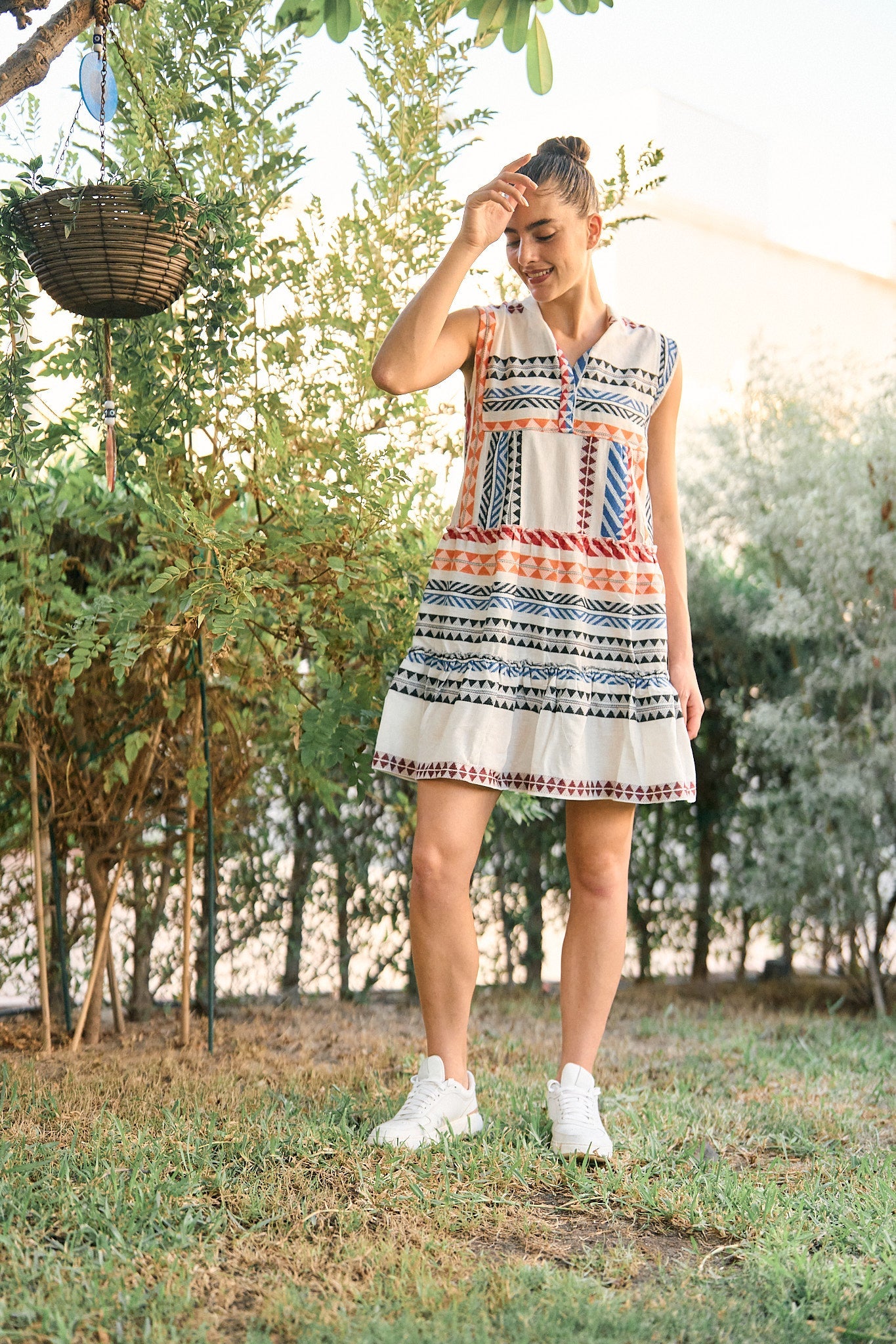 Mini Sleeveless multicolor summer dress