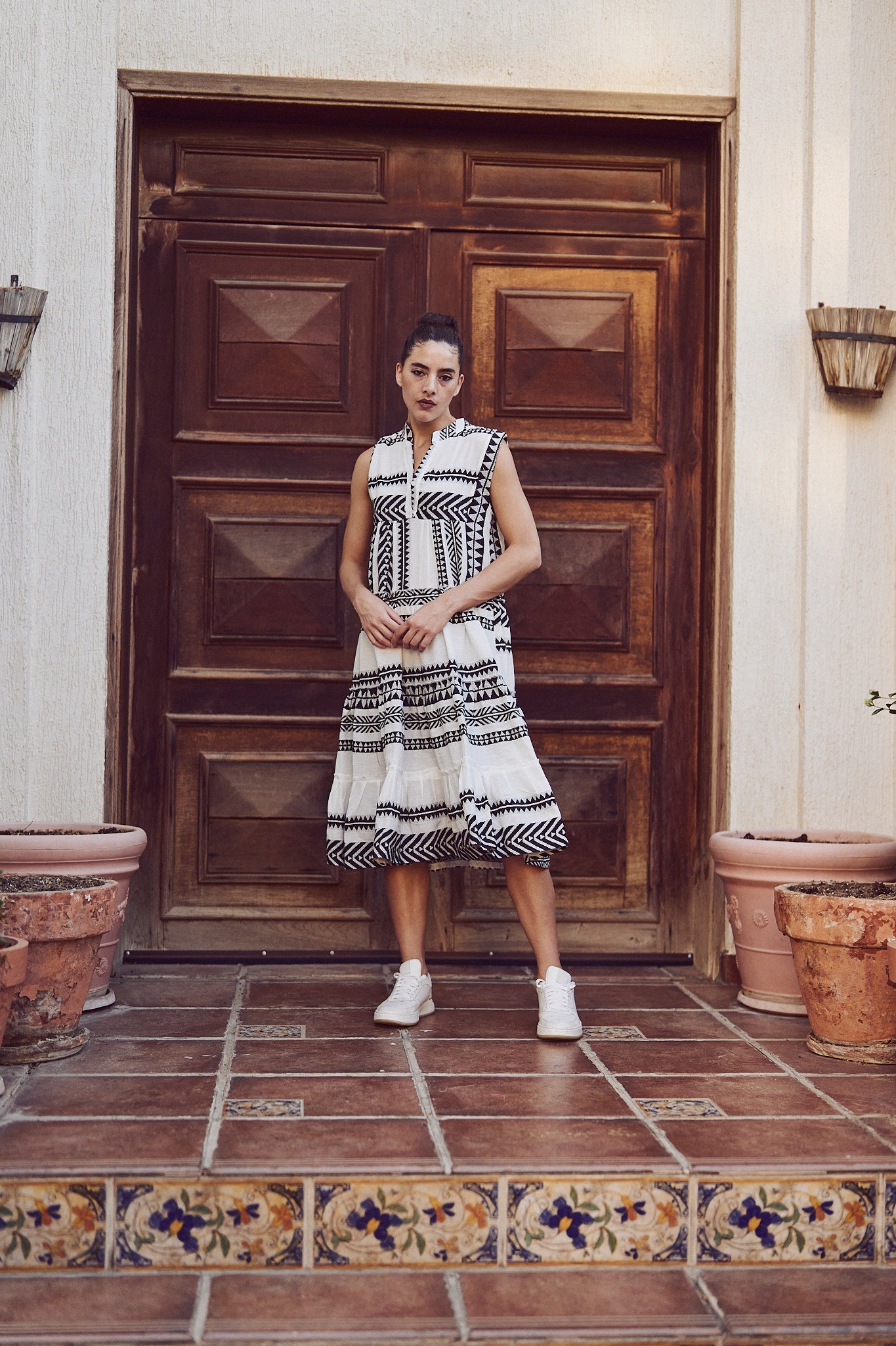 Sleeveless Midi Black Summer Dress