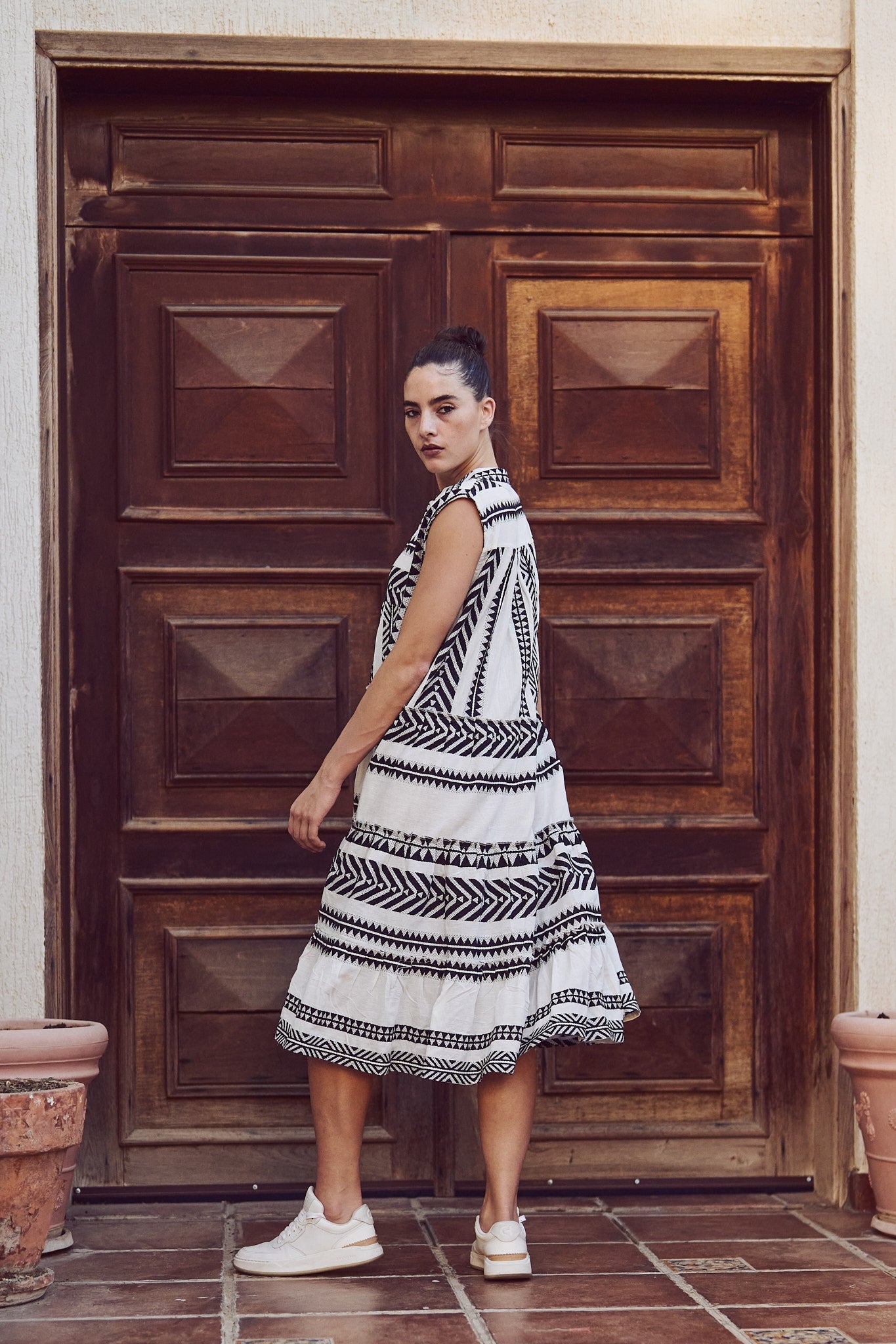 Sleeveless Midi Black Summer Dress
