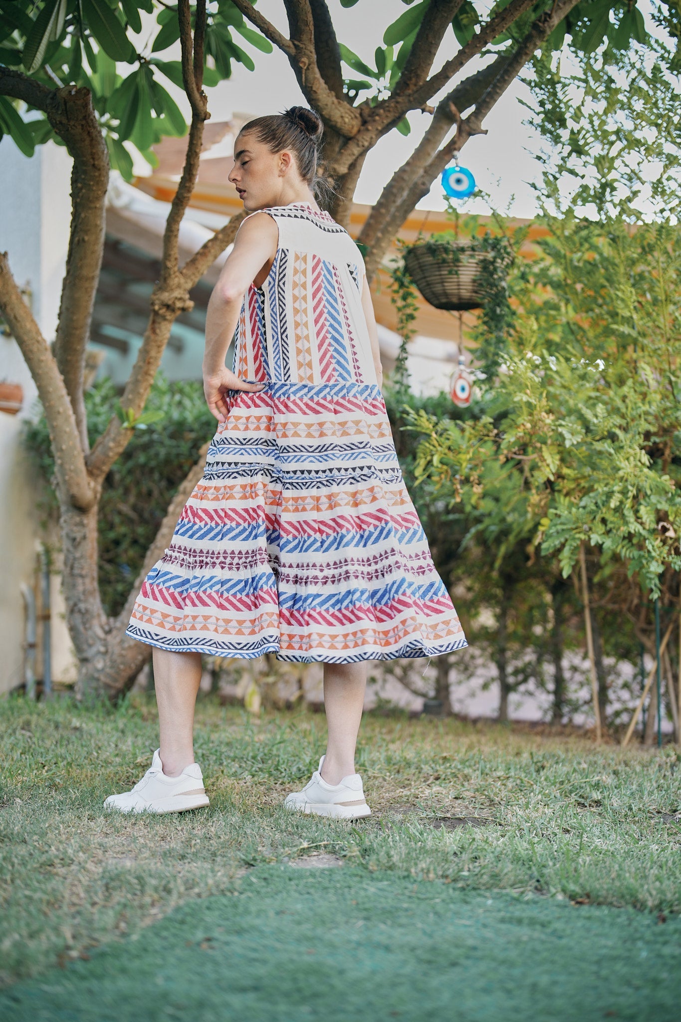 Sleeveless Multi-Color Midi Summer Dress