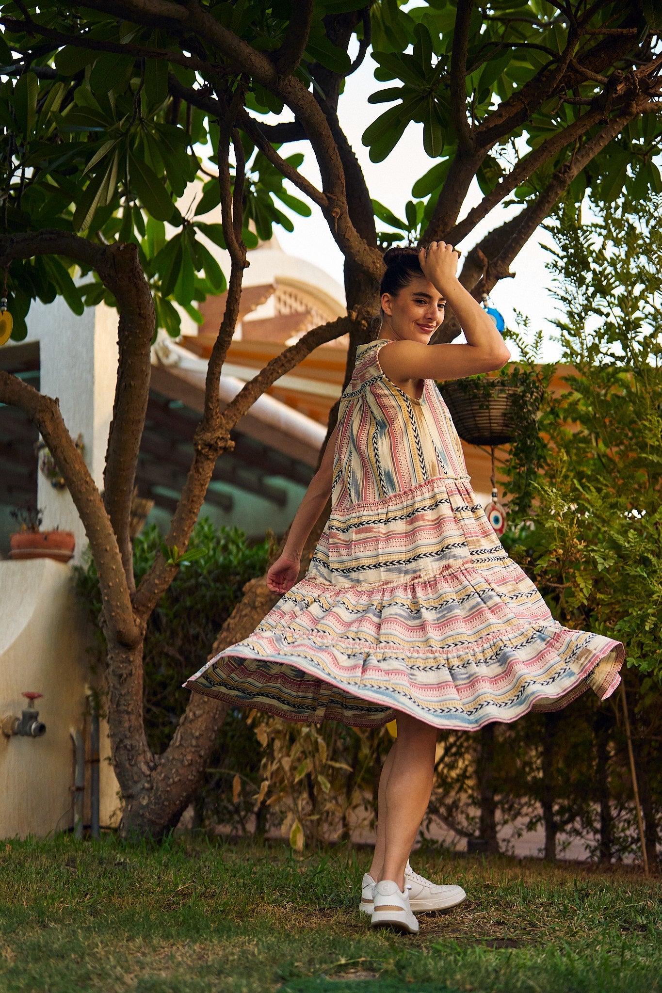 Midi Multi Color Sleeveless Summer Dress