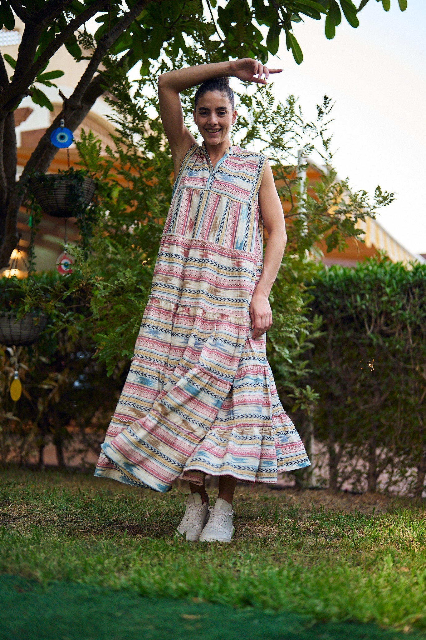 Sleeveless Colorful Maxi Dress