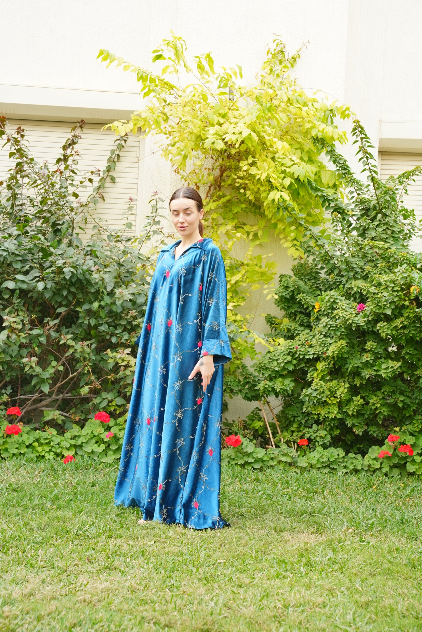 Blue Embrooidered Kaftan