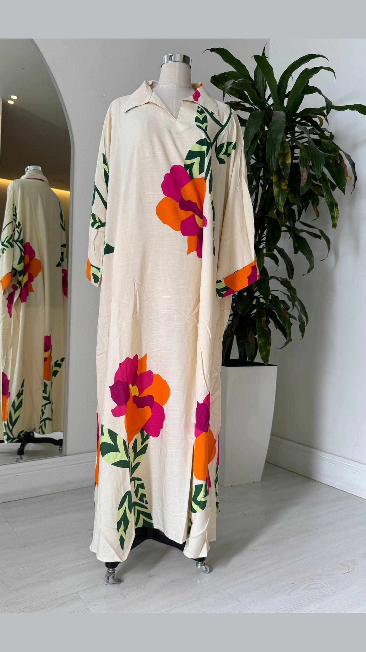 Shirt Collar Elegant Kaftan 219