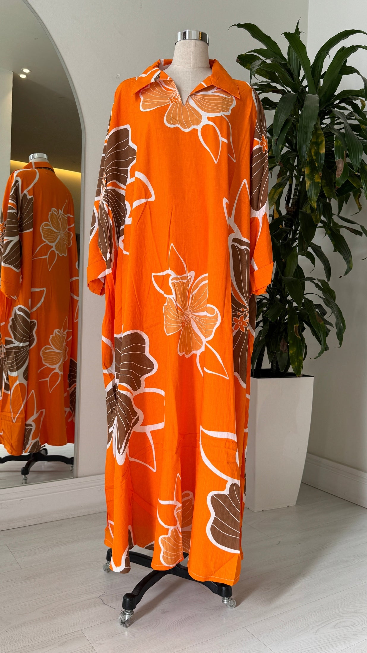 Shirt Collar Elegant Kaftan 217