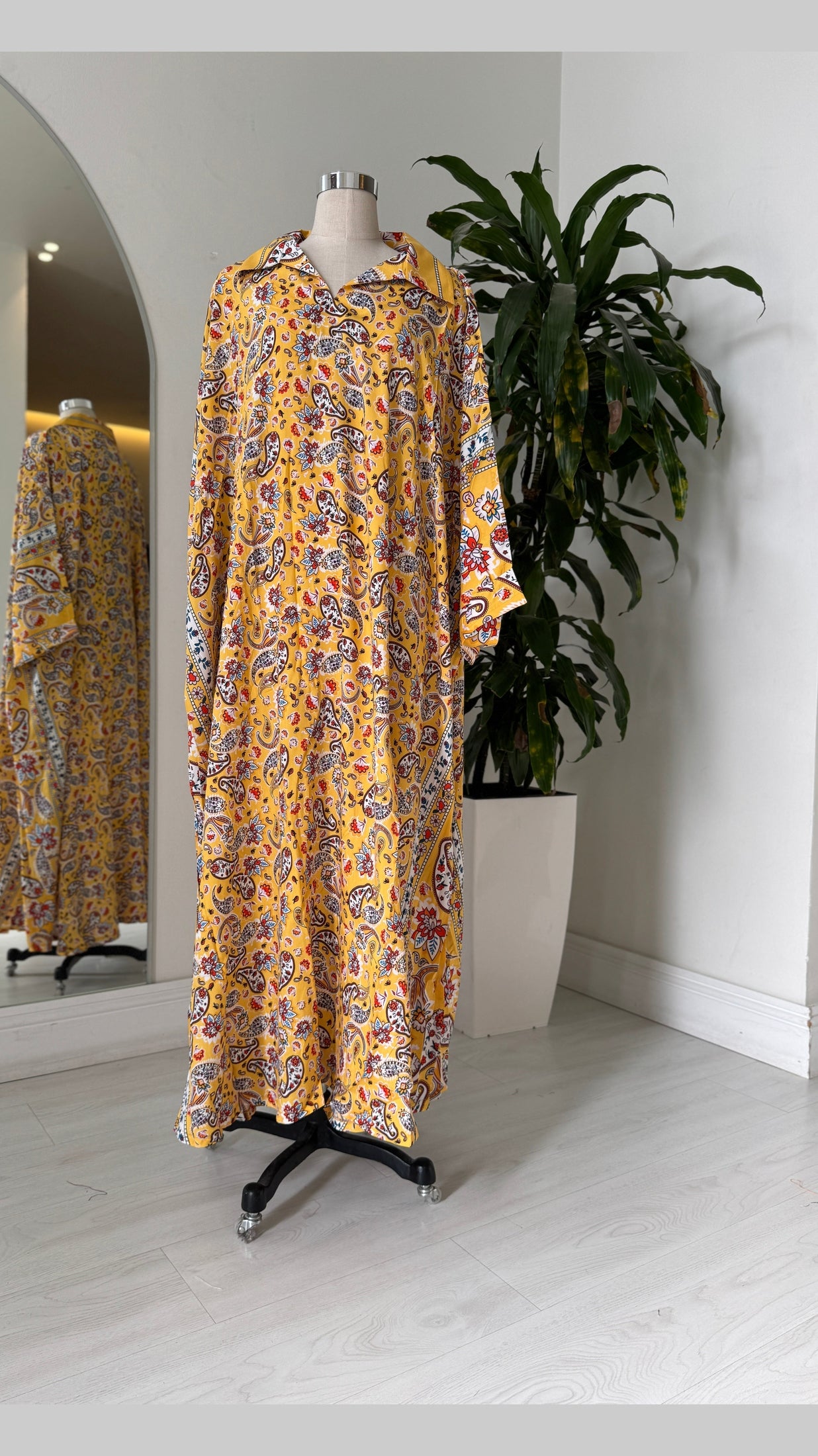 Shirt Collar Elegant Kaftan 215