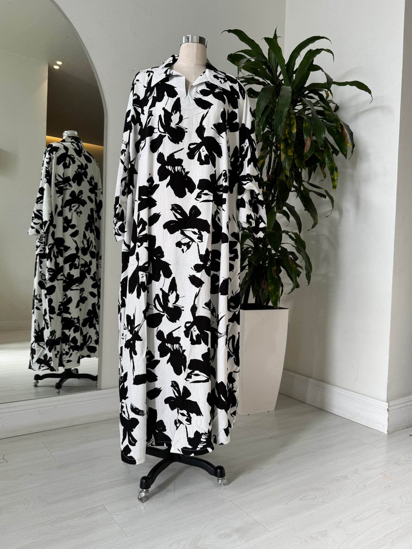 Shirt Collar Elegant Kaftan 214