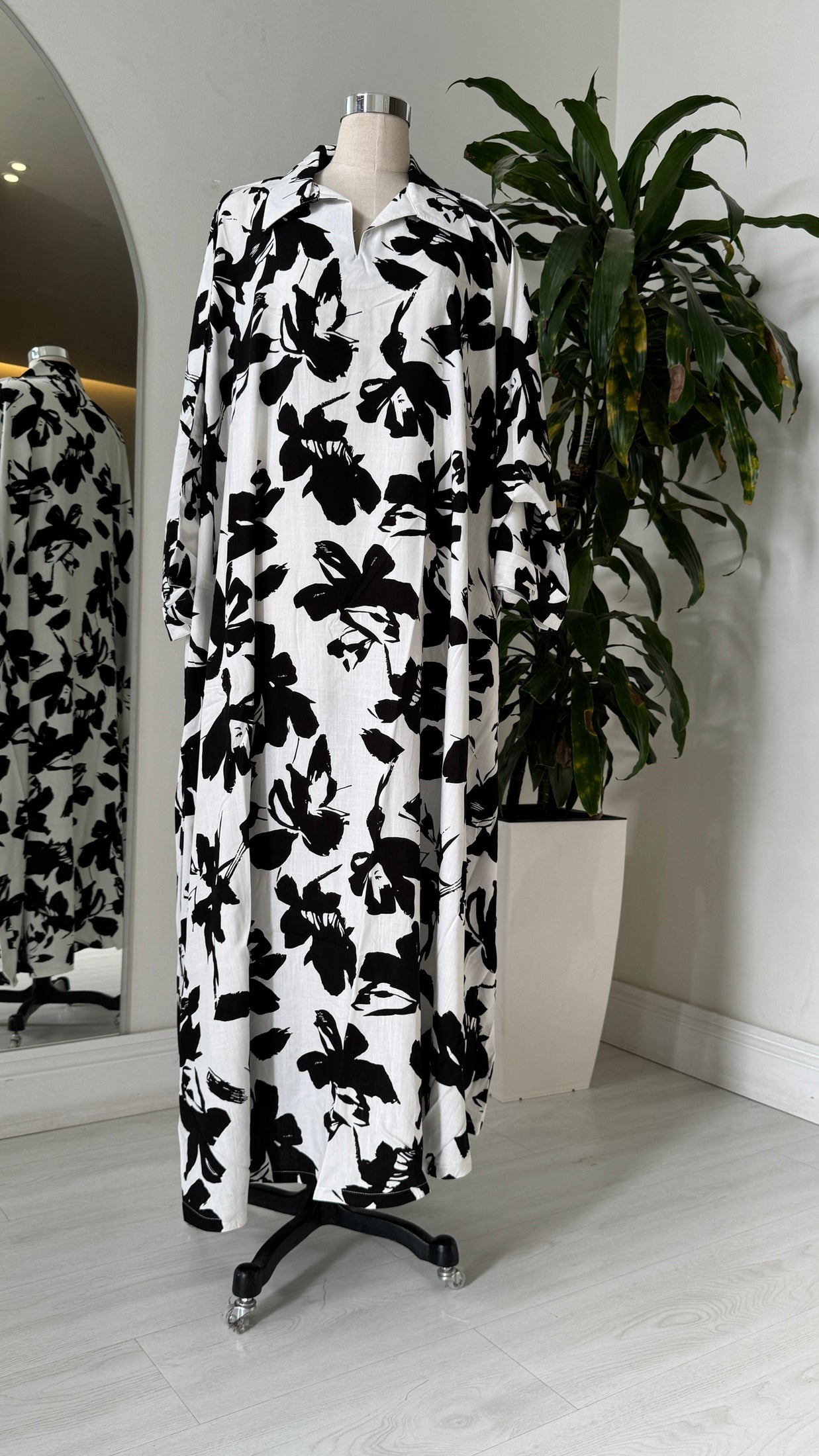 Shirt Collar Elegant Kaftan 214