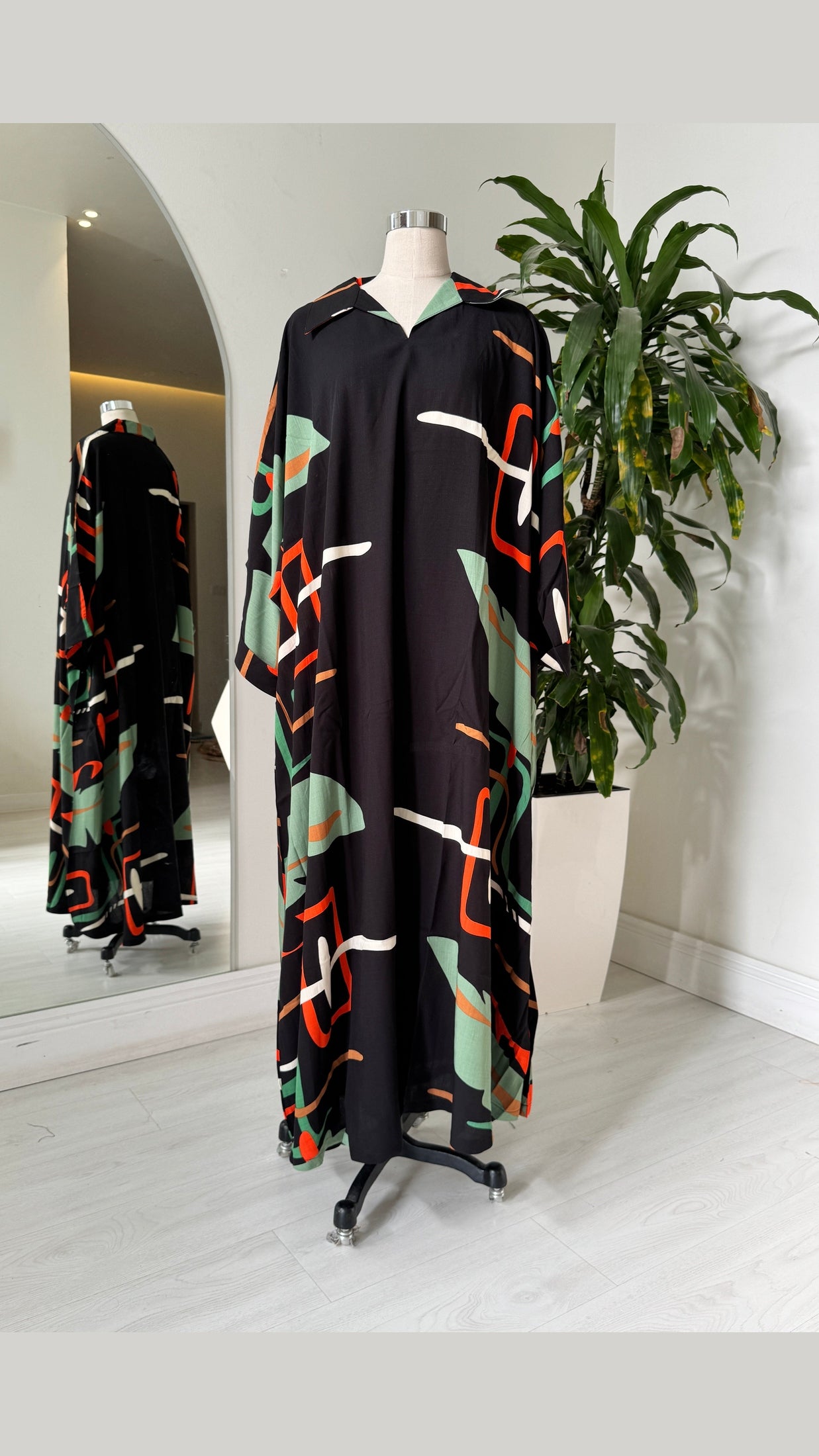 Shirt Collar Elegant Kaftan 208