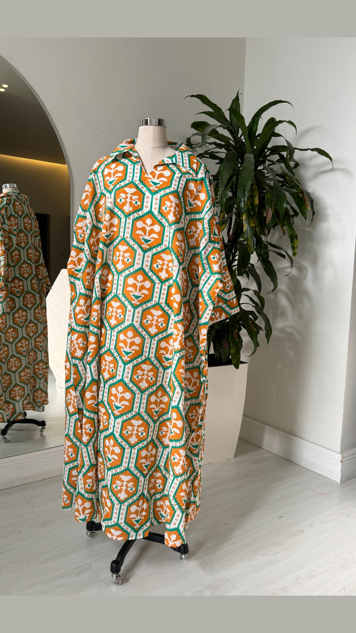 Shirt Collar Elegant Kaftan 206