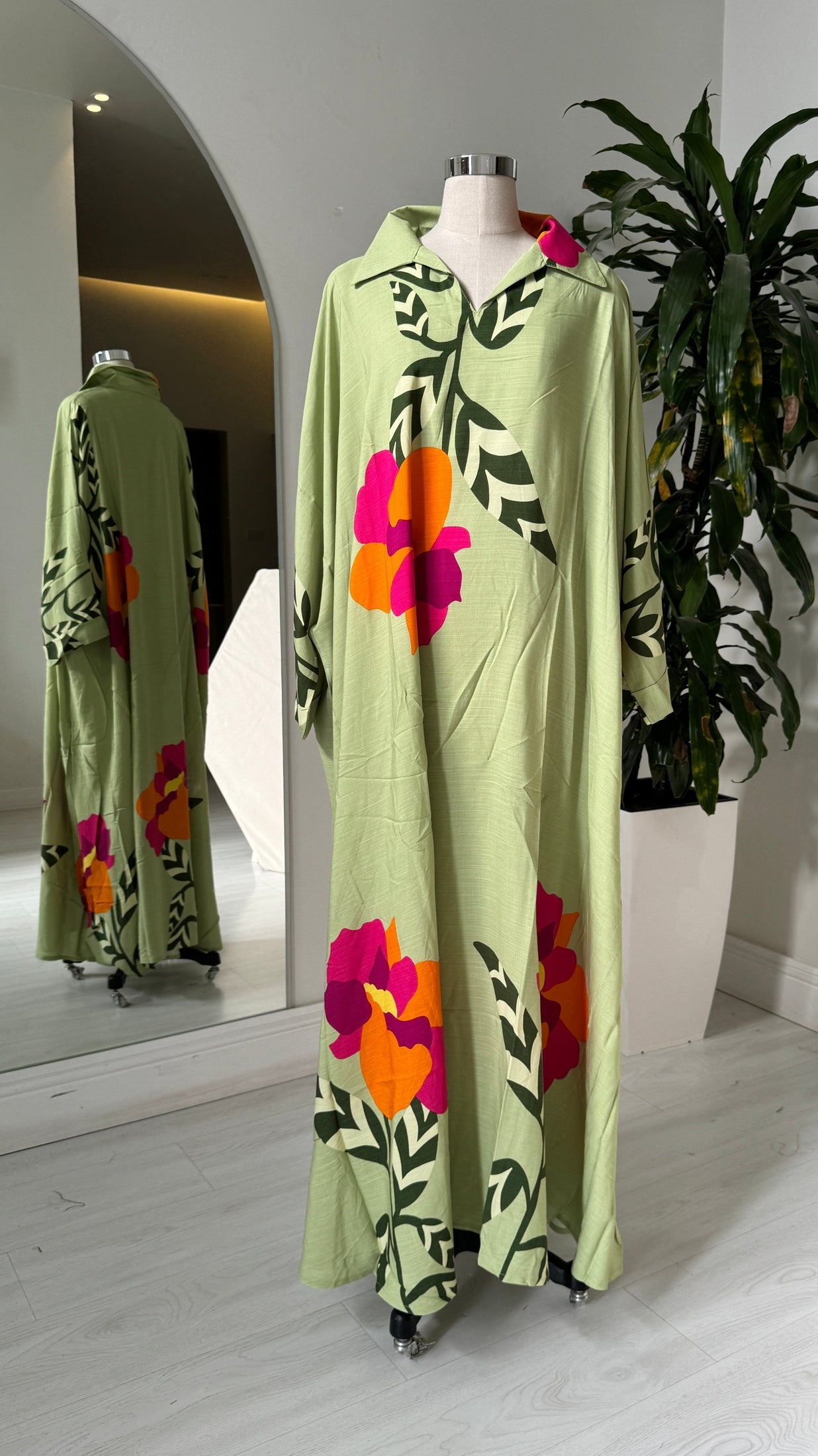 Shirt Collar Elegant Kaftan 204