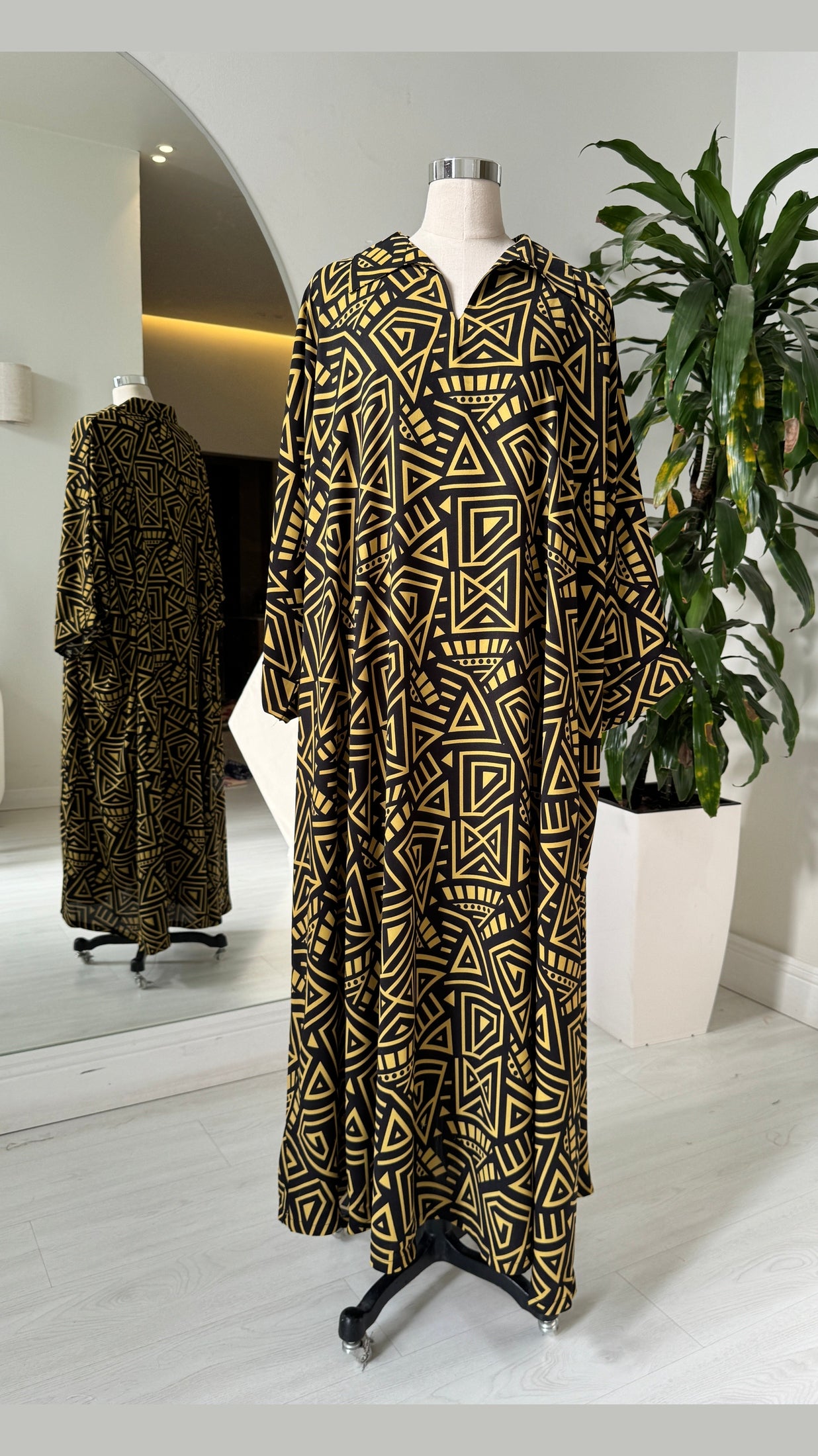 Shirt Collar Elegant Kaftan 202