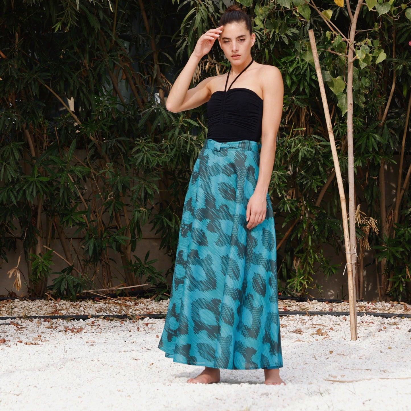 Blue and Black Beach & Resort Skirt