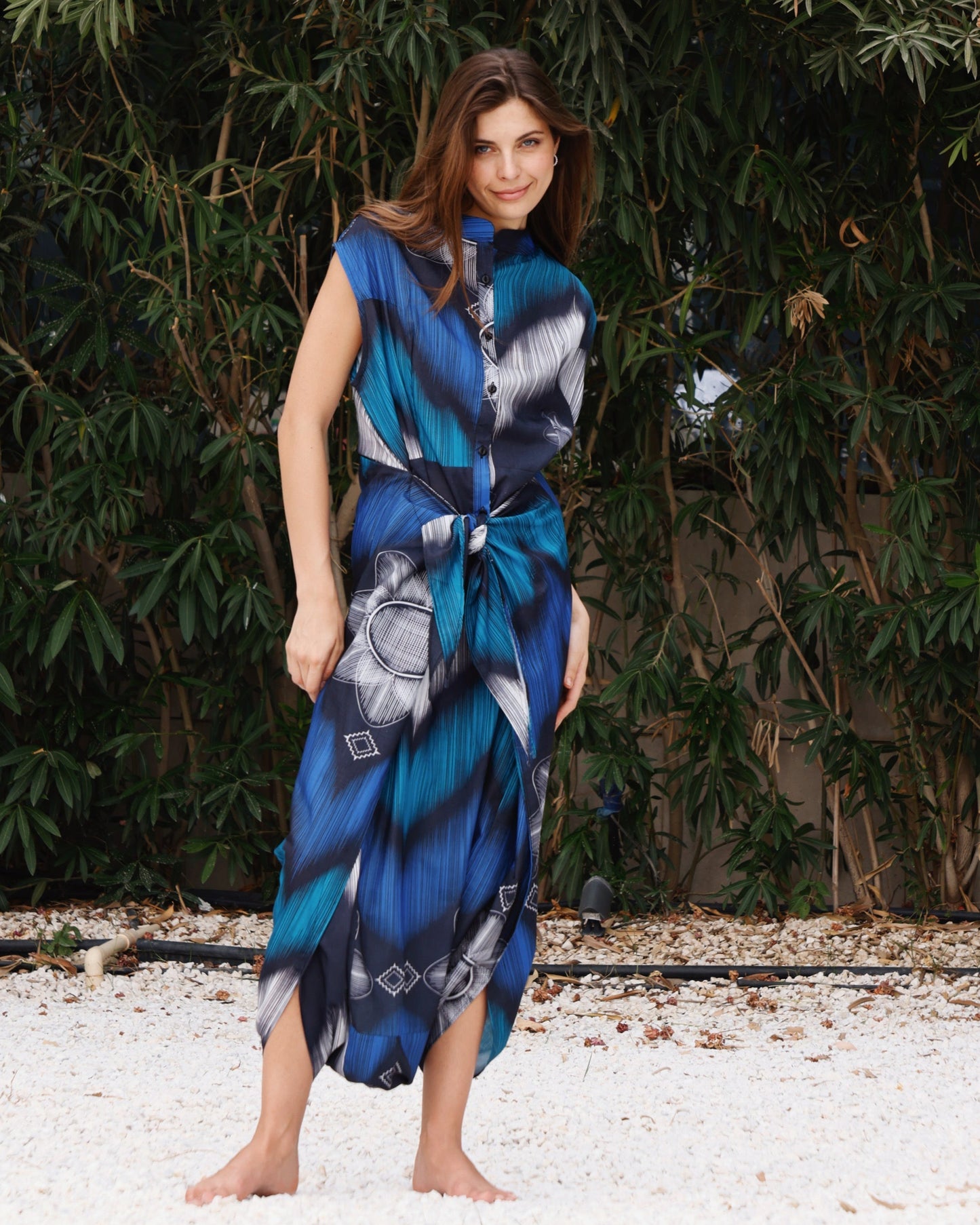 Blue, Black & White Summer jumpsuit