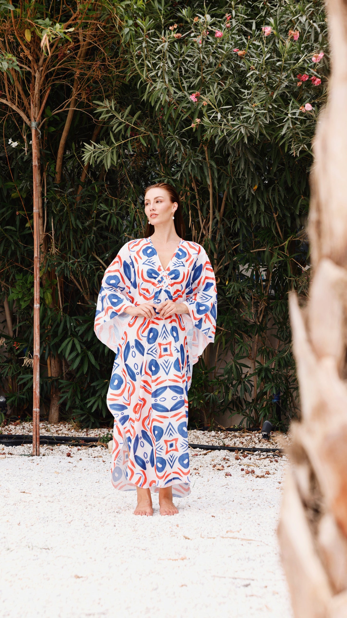 Boho Red and Blue Kftan