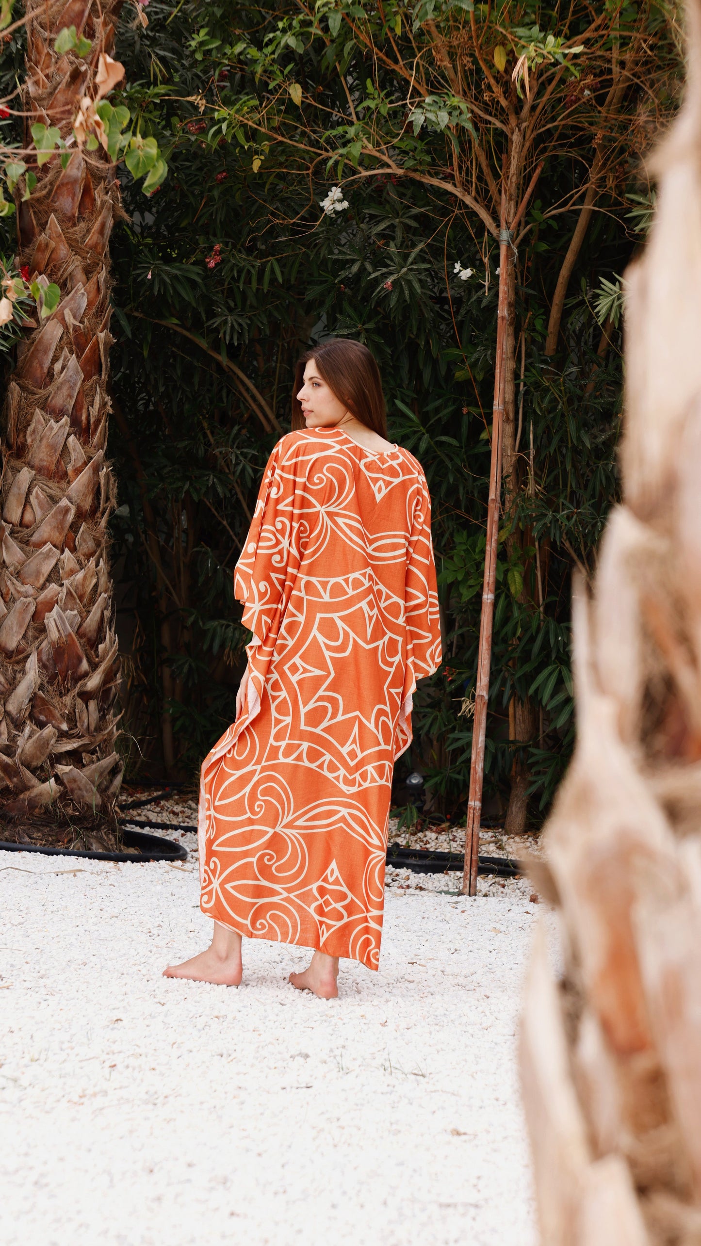 Boho Orange Beach & Resort Dress