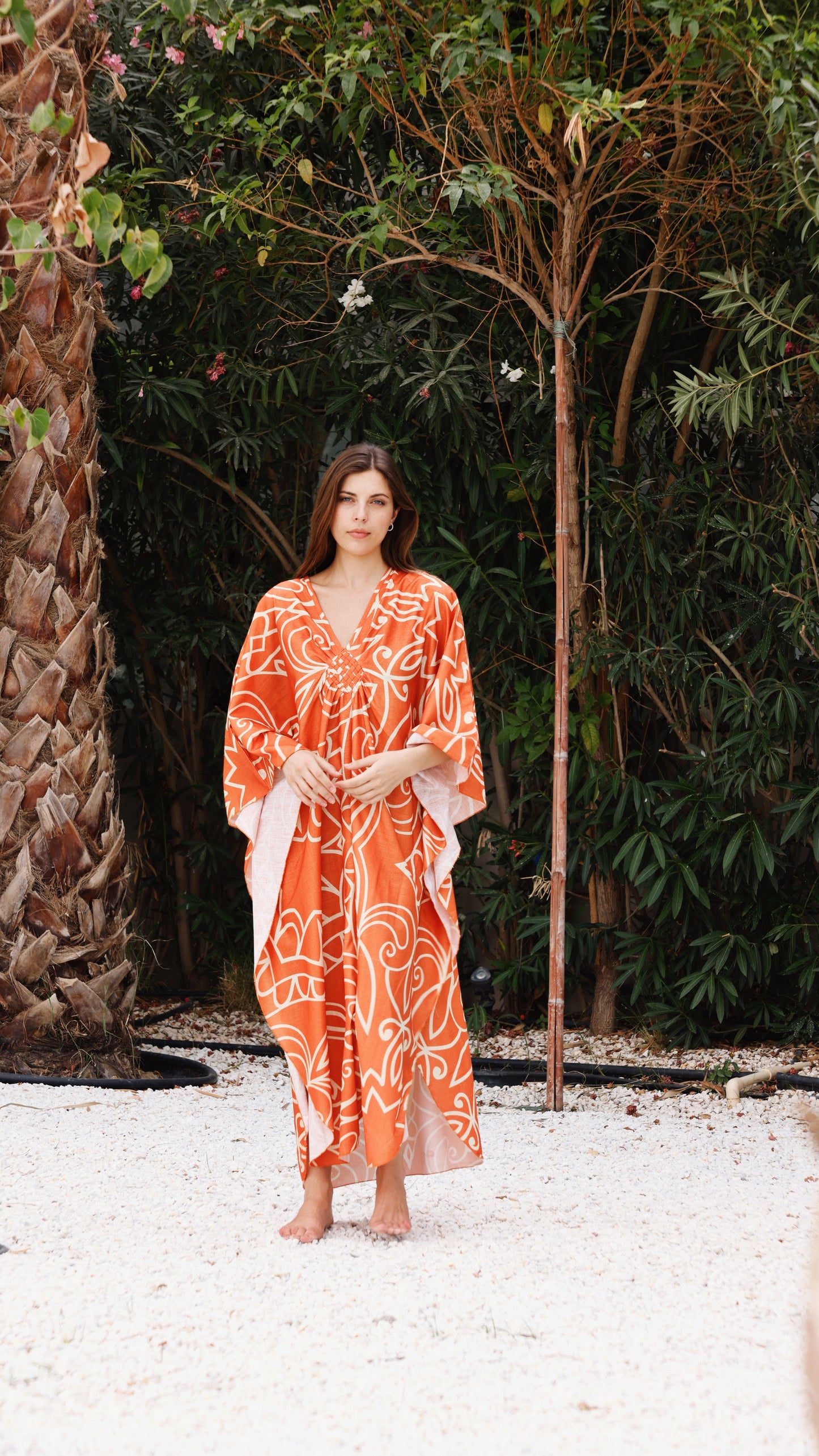 Boho Orange Beach & Resort Dress