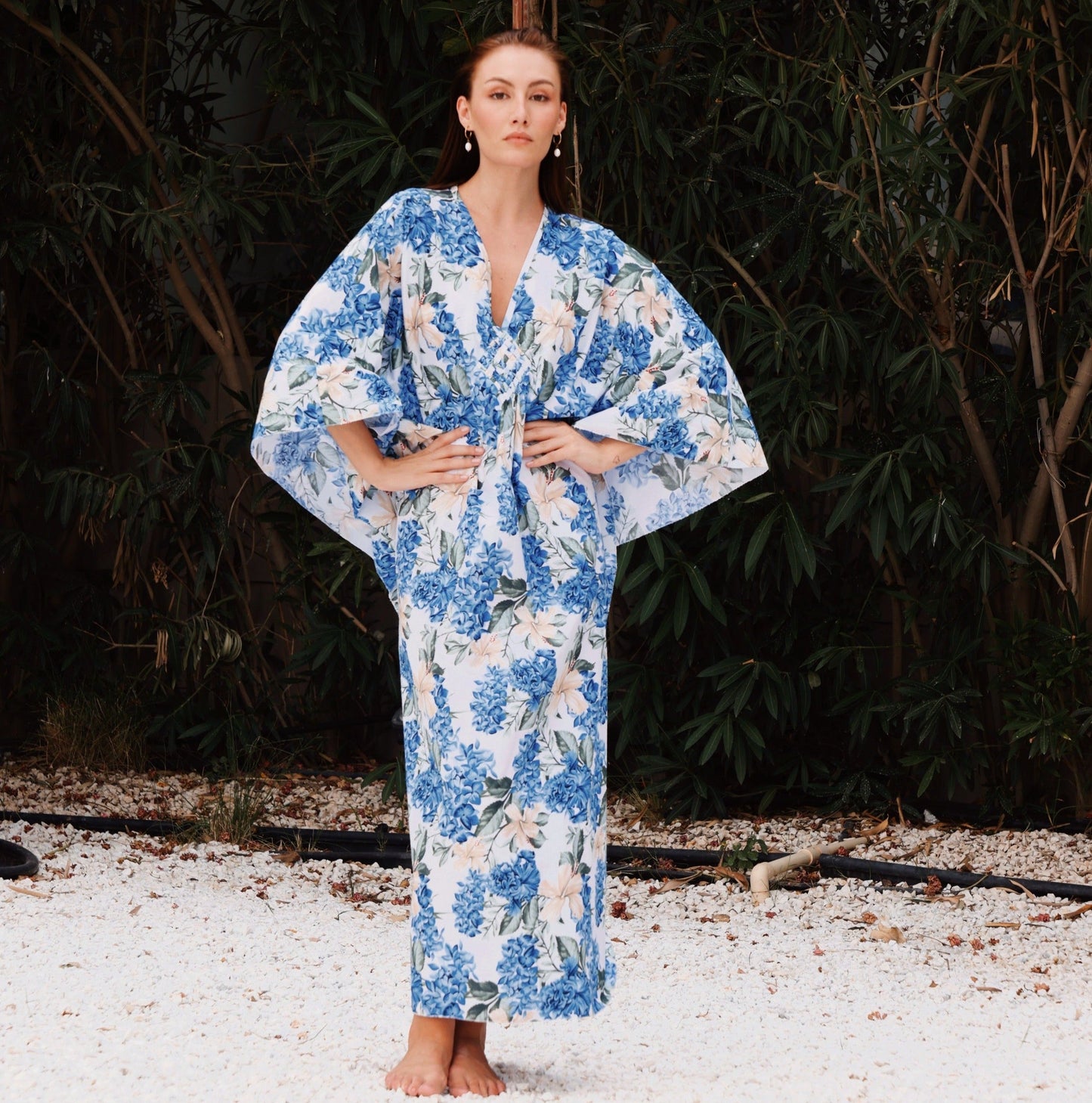 White and Blue Beach & Resort Dress