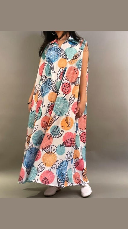 فستان قفطان بدون أكمام من Ocean