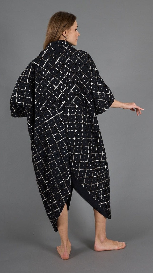 Jumpsuit black kaftan, lined