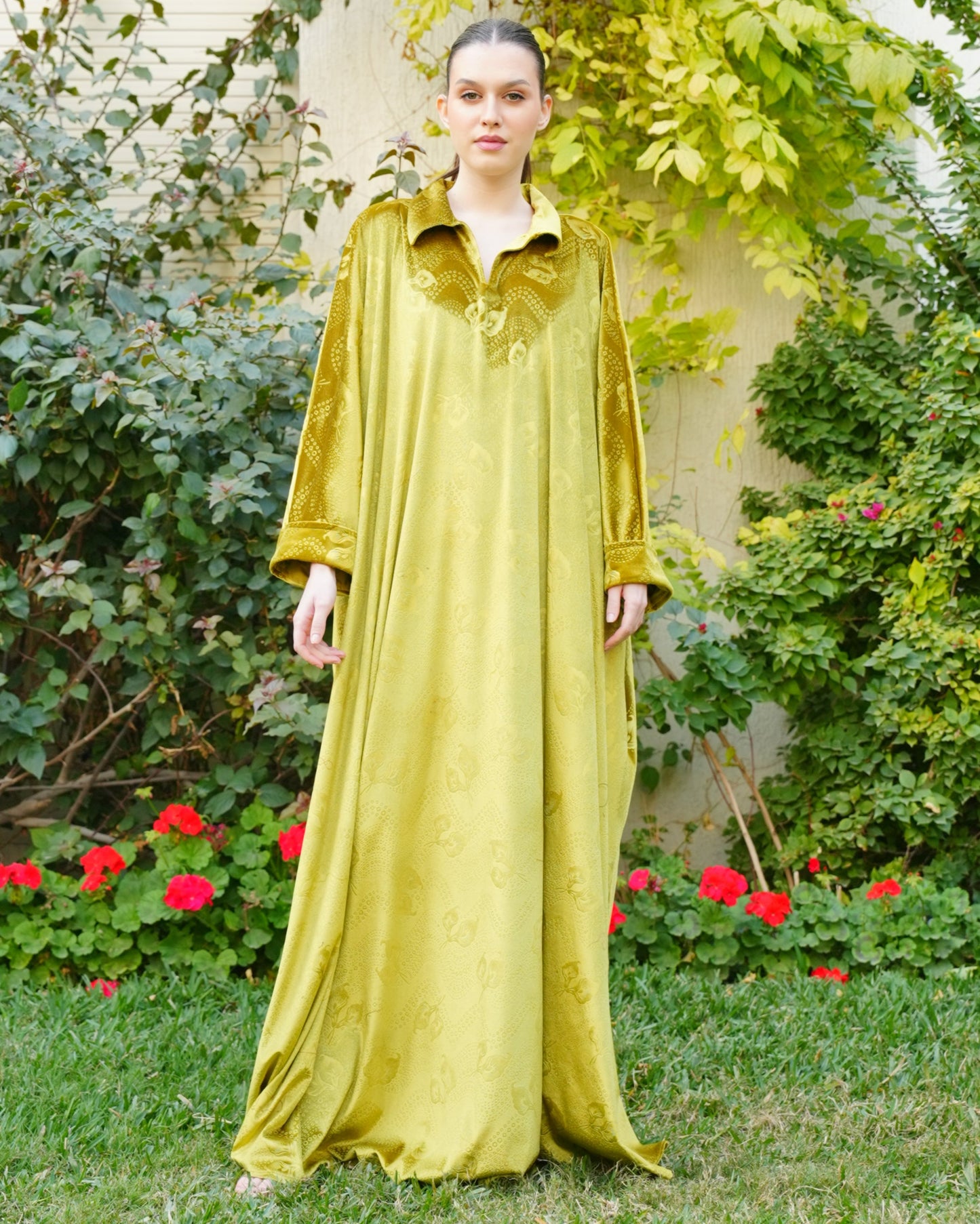 Velvet green Beautiful & Tall Kaftan 87