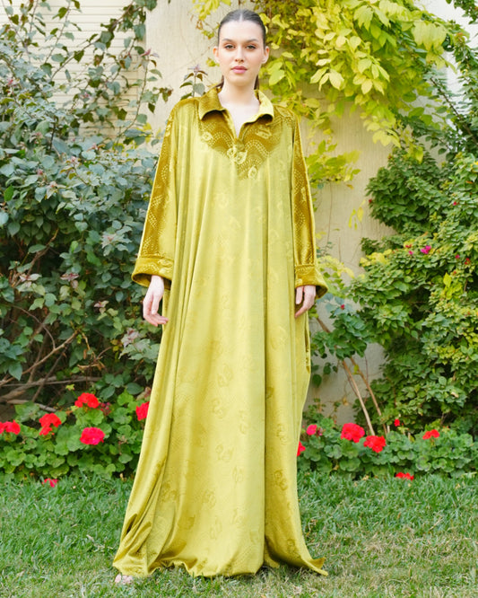 Velvet green Beautiful & Tall Kaftan 87