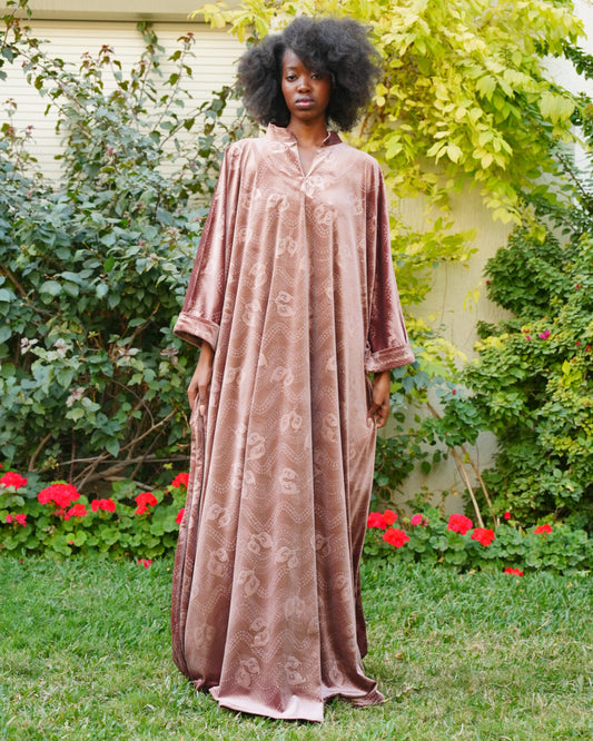 Mandarin Collar Velvet Beautiful & Tall Kaftan 88