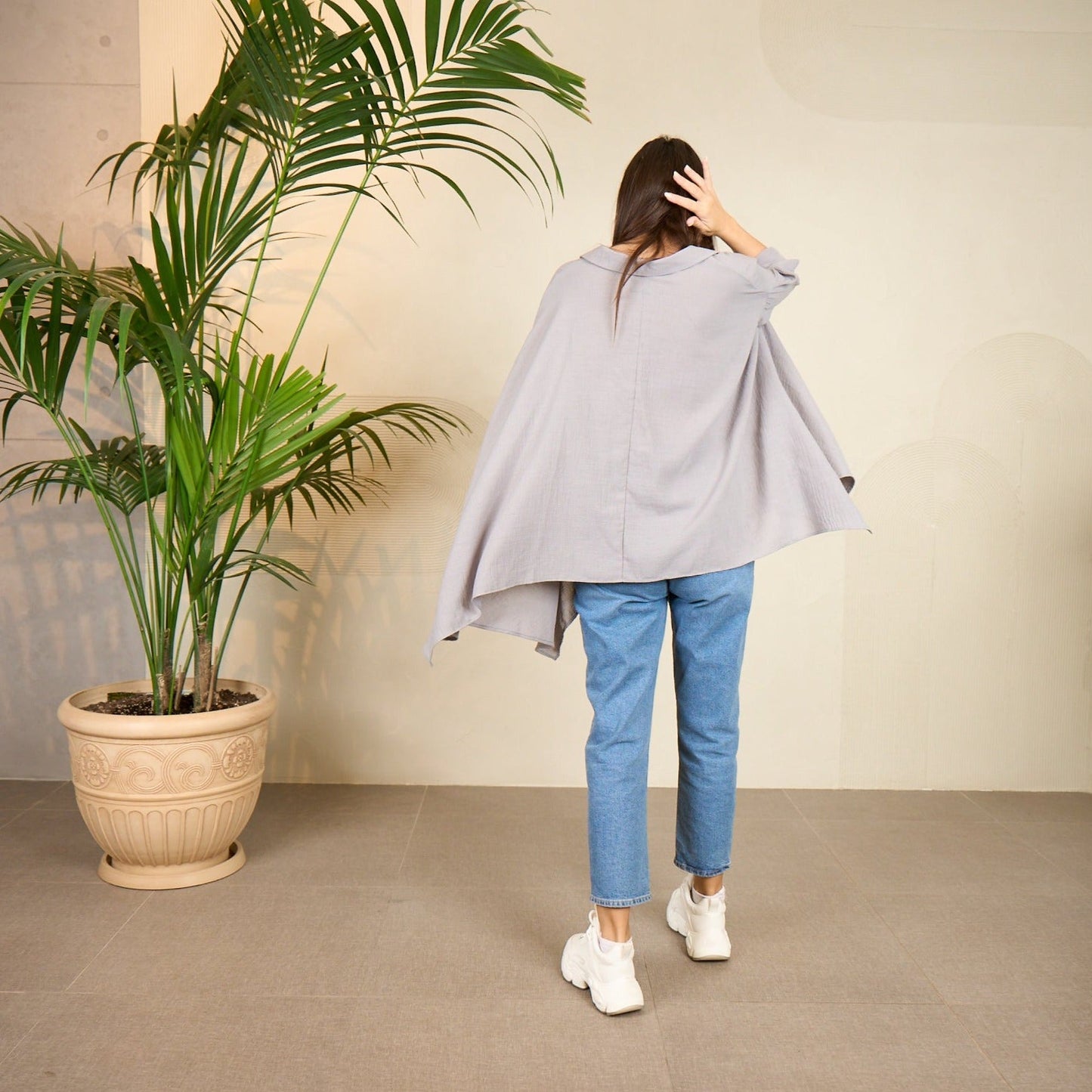 Gray Women's Shirt - Cozy, Stylish, and Versatile