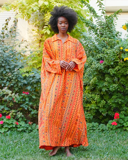 Boho Orange Kaftan