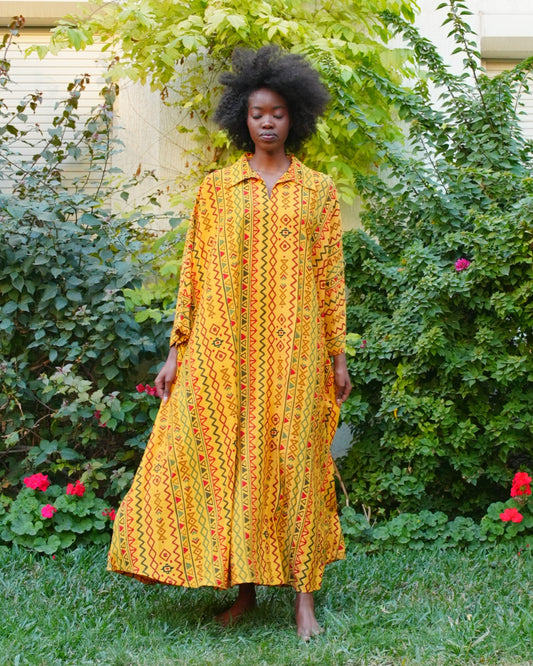 Boho Yellow Kaftan