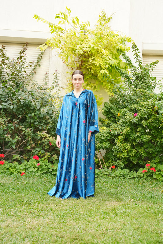 Blue Embrooidered Kaftan