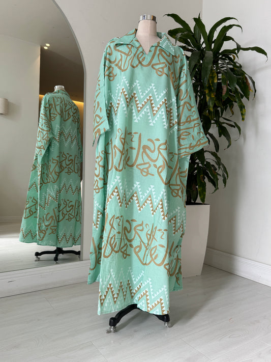 Shirt Collar Elegant Kaftan 222