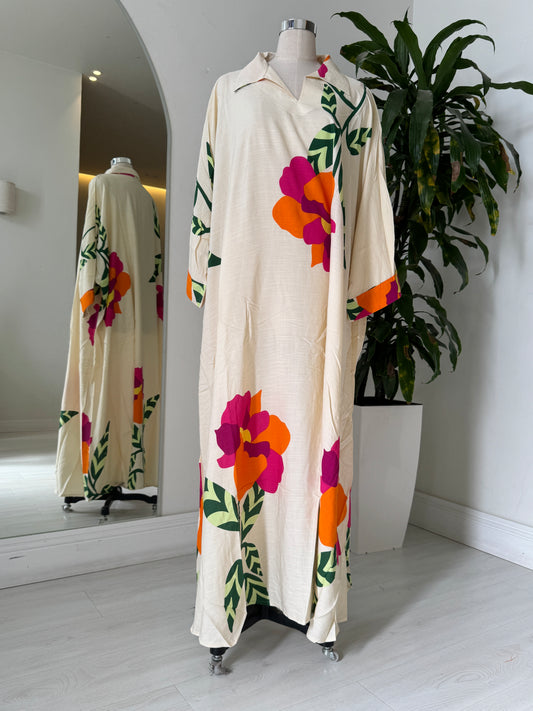 Shirt Collar Elegant Kaftan 219