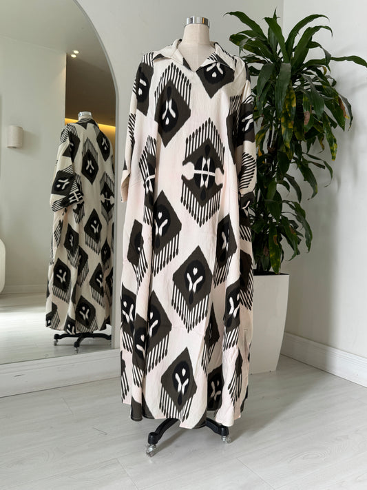 Shirt Collar Elegant Kaftan 216