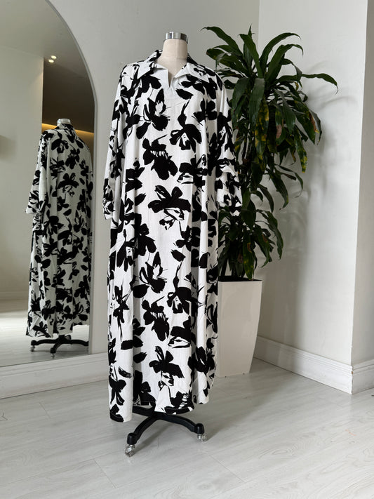 Shirt Collar Elegant Kaftan 214