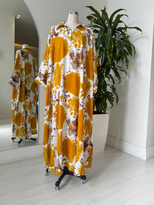 Shirt Collar Elegant Kaftan 212