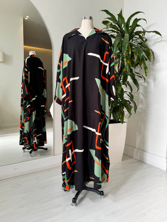 Shirt Collar Elegant Kaftan 208
