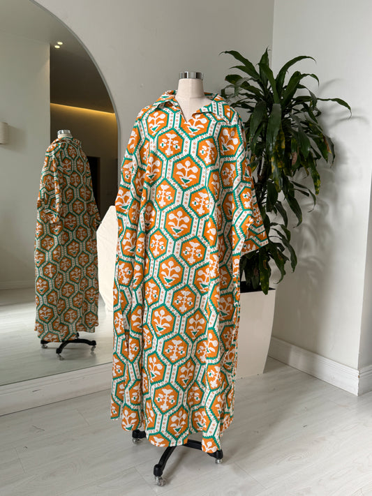 Shirt Collar Elegant Kaftan 206