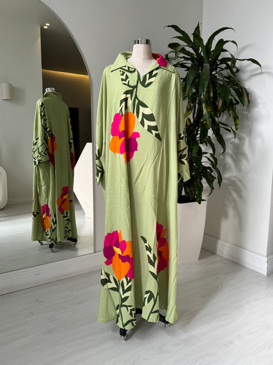 Shirt Collar Elegant Kaftan 204