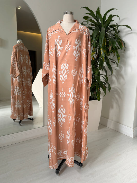 Shirt Collar Elegant Kaftan 203