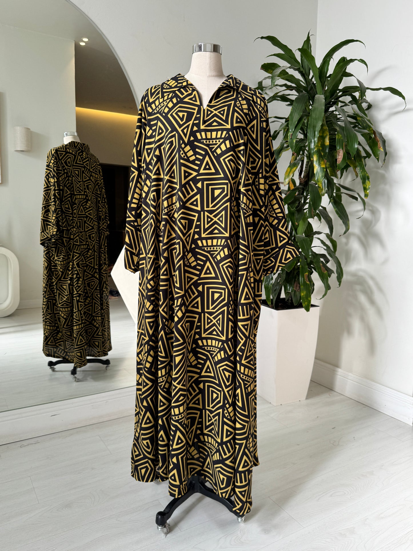 Shirt Collar Elegant Kaftan 202