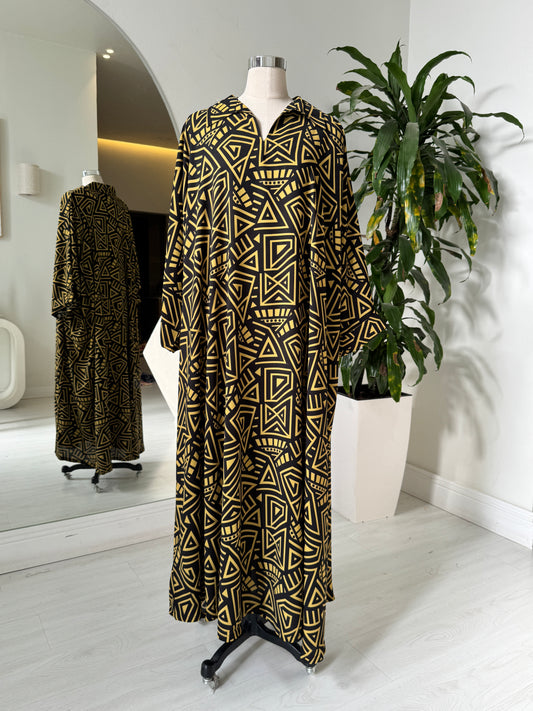 Shirt Collar Elegant Kaftan 202