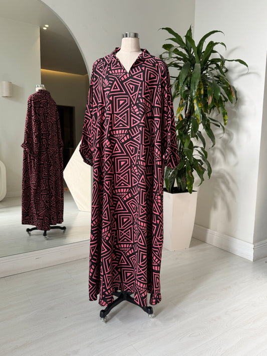 Shirt Collar Elegant Kaftan 243