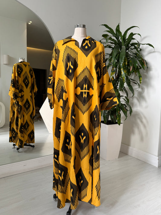 Shirt Collar Elegant Kaftan 235